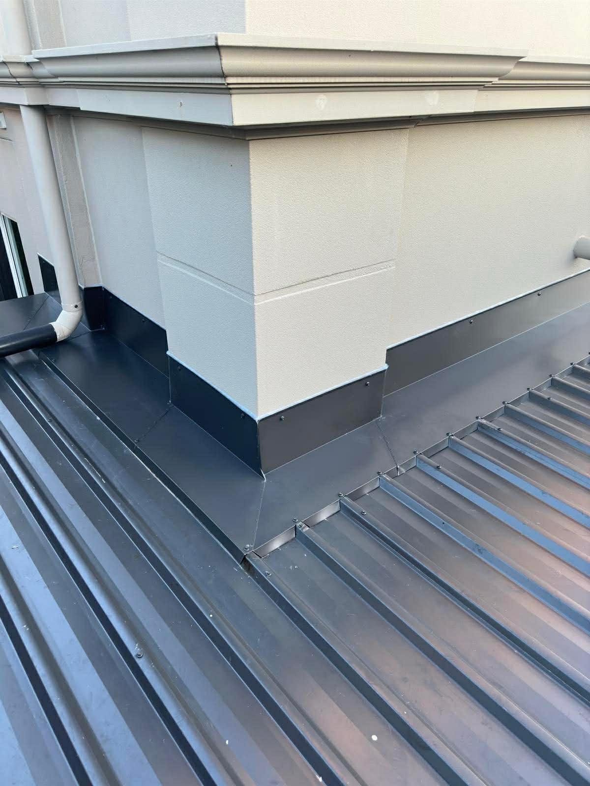 Colorbond roof with flat skylight installation